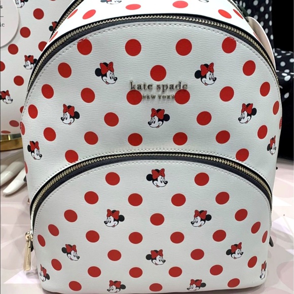 DISNEY KATE SPADE MINNIE MOUSE POLKA DOT BACKPACK! - Picture 2 of 7